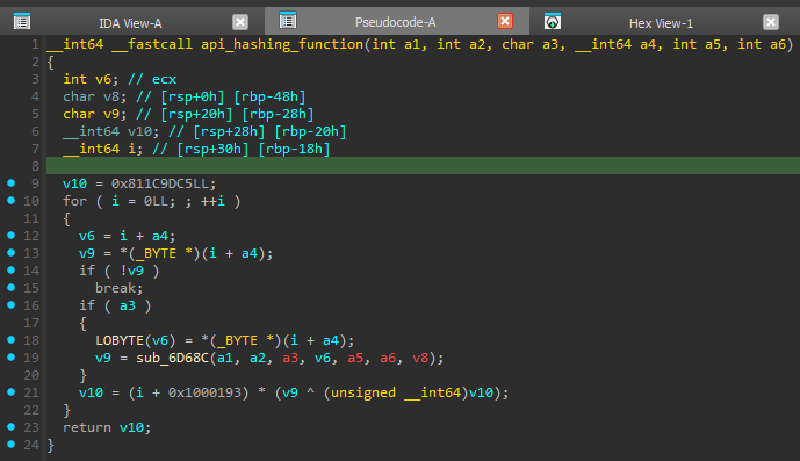 api hashing via modified FNV-1a algorithm